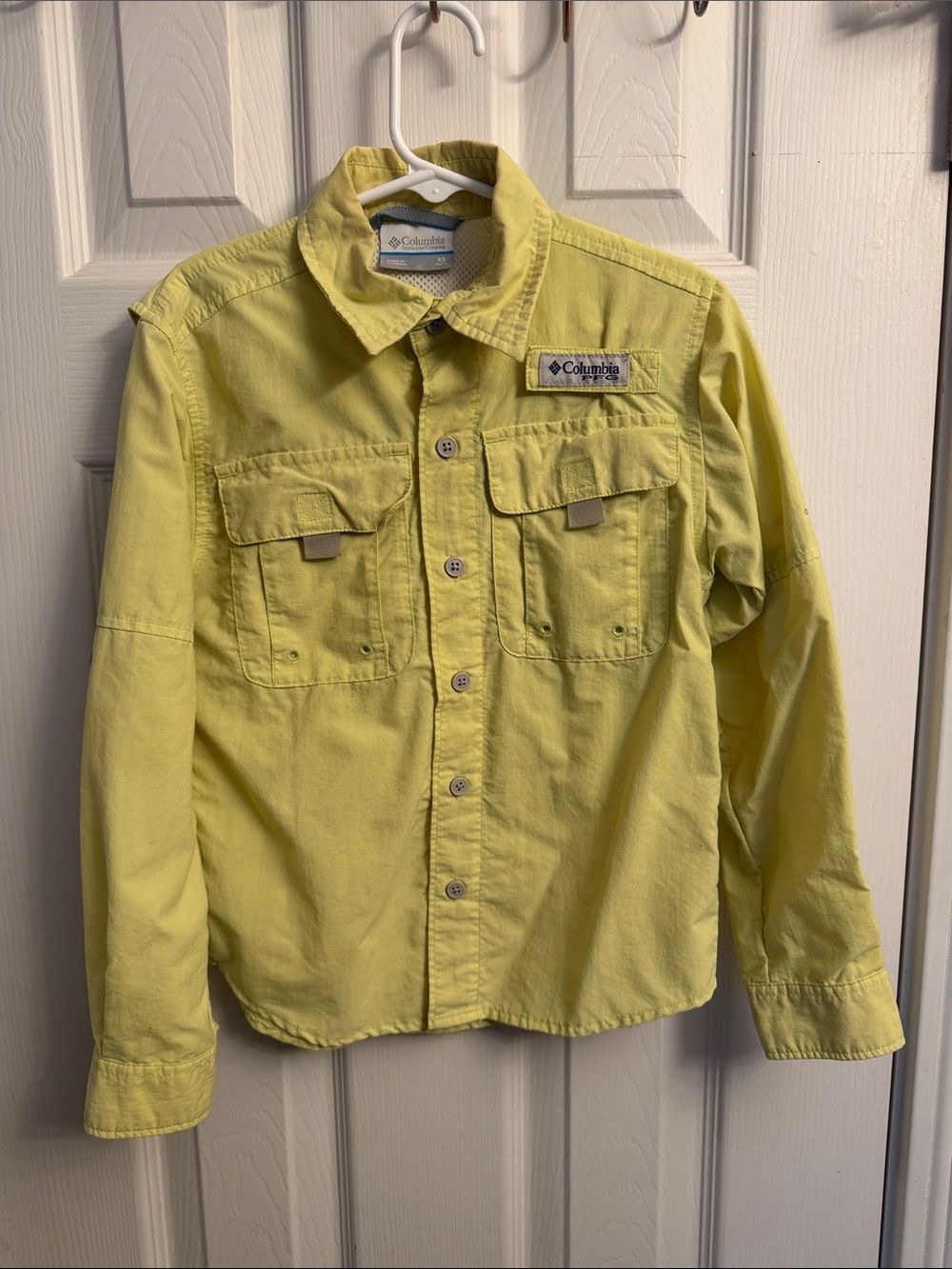 Columbia Lemon Yellow Long-Sleeve Button-Front Kids Shirt